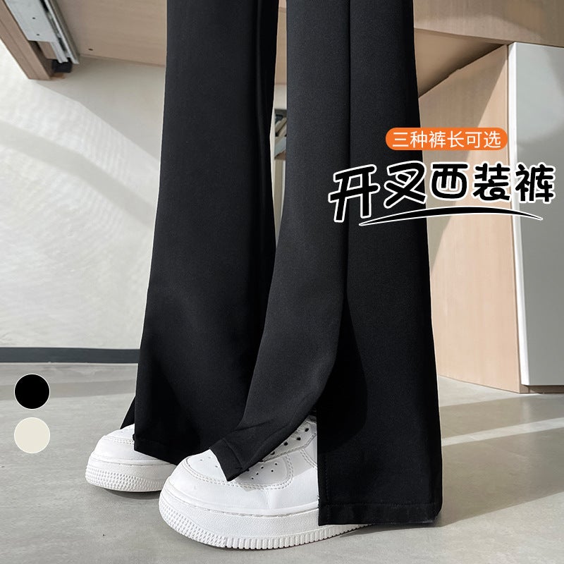 Z Slit Suit Pants High Waist Narrow Wide Leg Pants Straight Slightly Flared Floor Mopping Pants For Women 2025 Autum New Style - Image 3