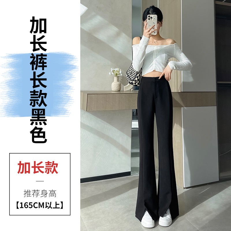 Z Slit Suit Pants High Waist Narrow Wide Leg Pants Straight Slightly Flared Floor Mopping Pants For Women 2025 Autum New Style - Image 1
