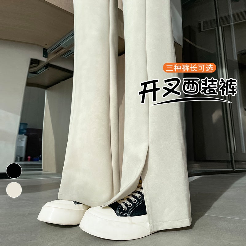 Z Slit Suit Pants High Waist Narrow Wide Leg Pants Straight Slightly Flared Floor Mopping Pants For Women 2025 Autum New Style - Image 4