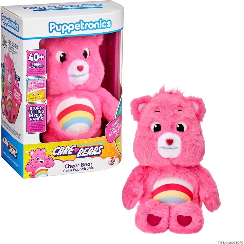 Wow! Stuff - Care Bears Cheer Bear Palm Puppetronic Interactive Plush with 40 Plus Sounds - CB-1004 - Image 1