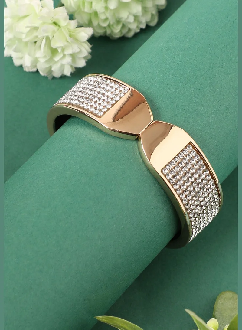 SOHI Gold Plated Designer Stone Party Wear Bracelet For Women