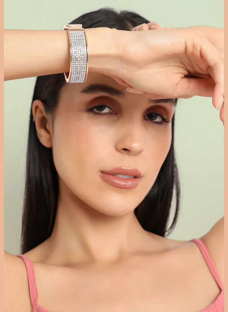 SOHI Gold Plated Designer Stone Party Wear Bracelet For Women