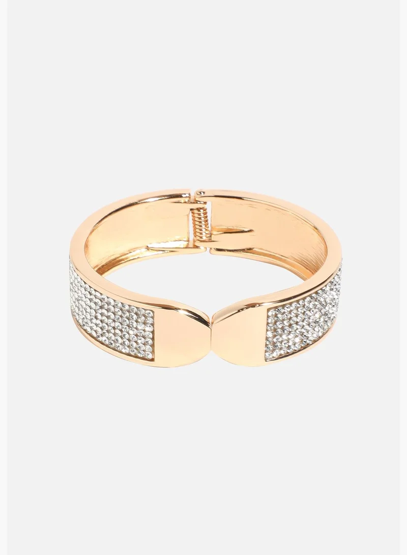 SOHI Gold Plated Designer Stone Party Wear Bracelet For Women