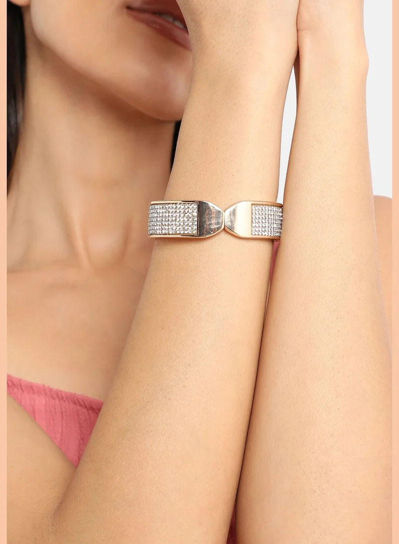 SOHI Gold Plated Designer Stone Party Wear Bracelet For Women