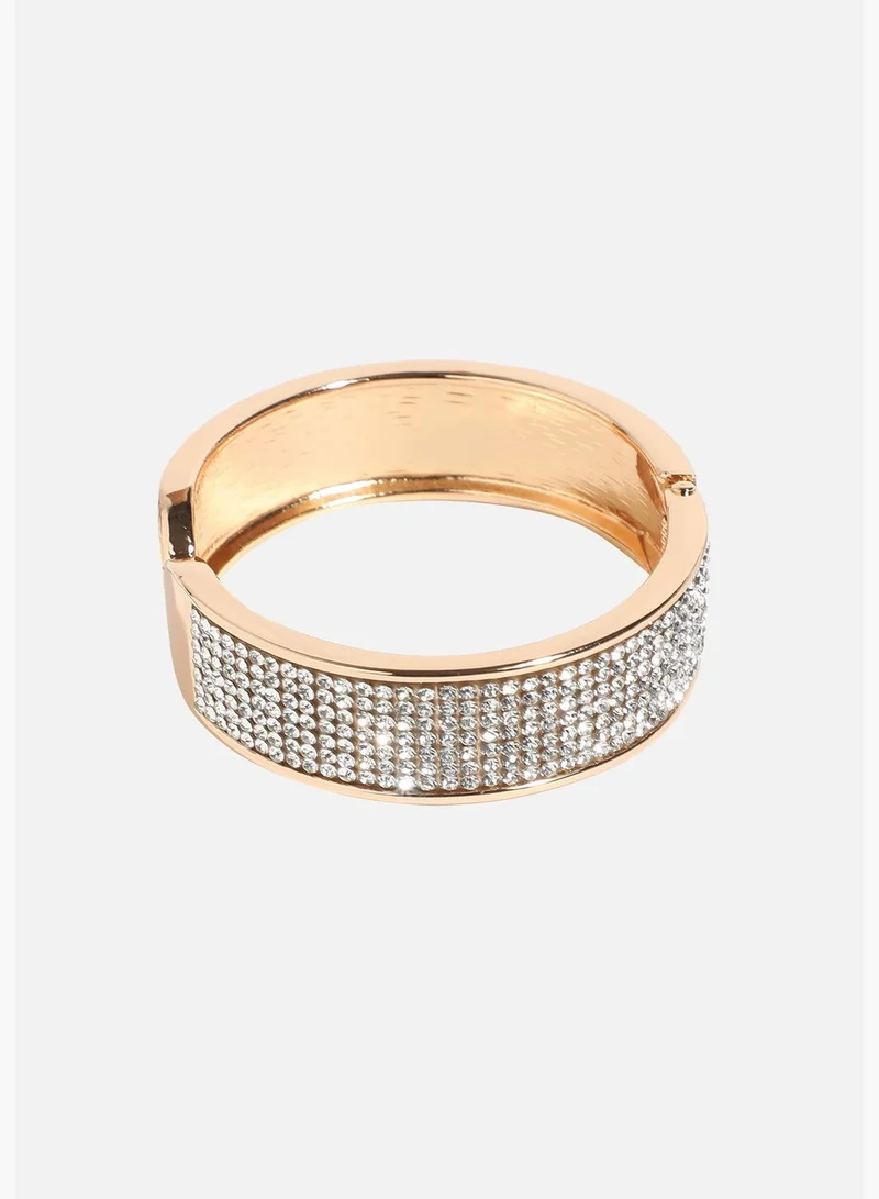 SOHI Gold Plated Designer Stone Party Wear Bracelet For Women