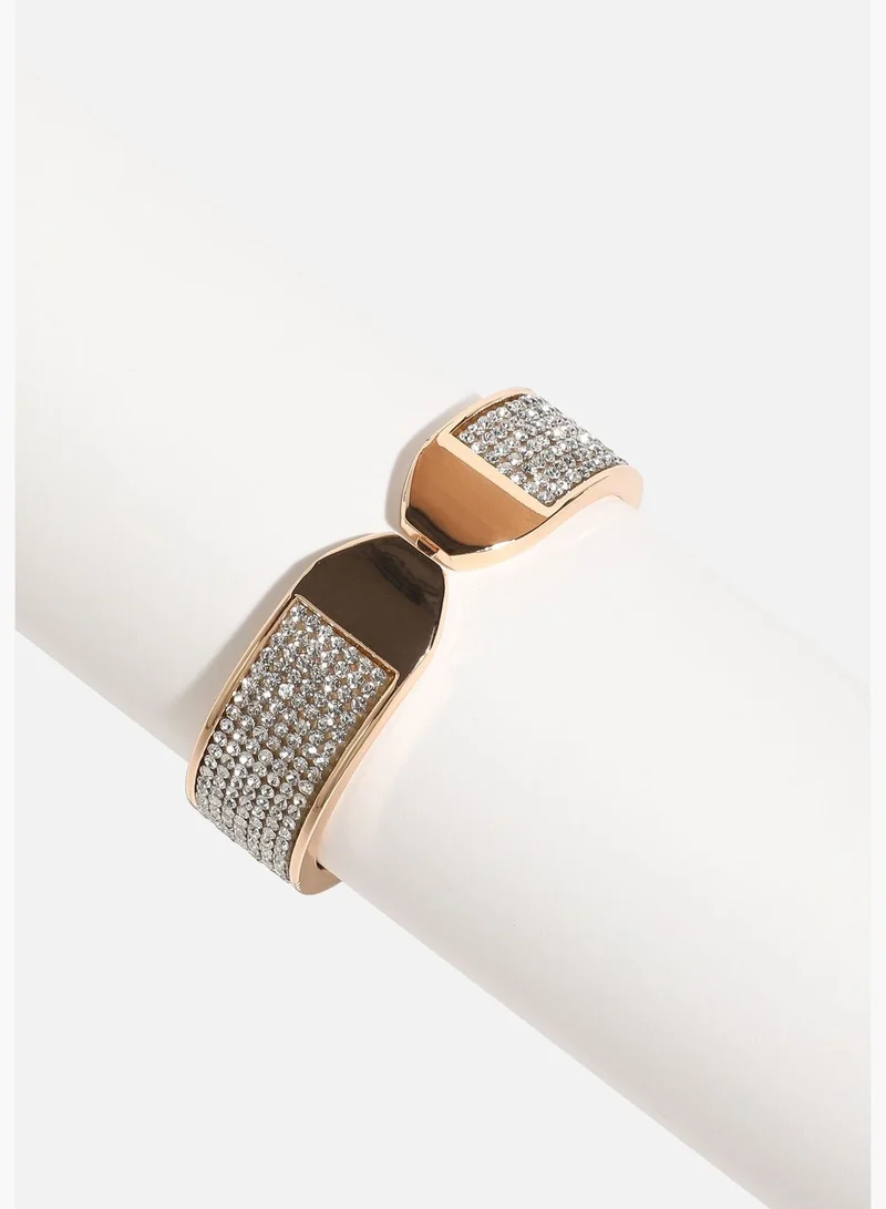 SOHI Gold Plated Designer Stone Party Wear Bracelet For Women