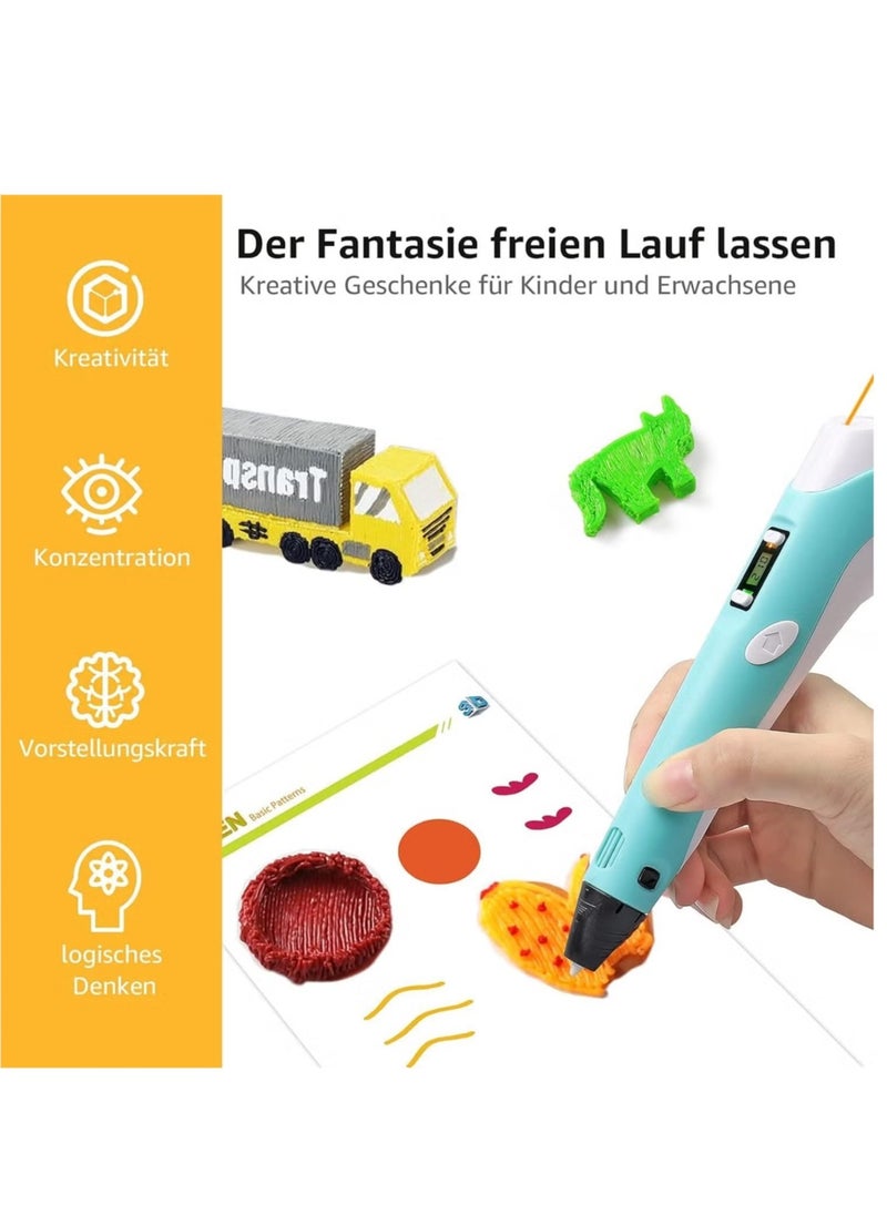 ELTRAZONE 3D Printer Pen Set with 20 Colors of 1.75mm PLA Filament (Each 5M) – Ergonomic Design, Gift-Ready Packaging – Perfect for Kids & Adults to Create Intricate 3D Designs and Artistic Projects  - Image 3