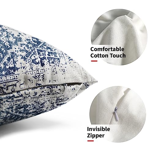 aportt Navy Blue Boho Lumbar Pillow Covers 12X20 in Set of 2 Ethnic Bohemian Carpet Rectangular Pillow Cases Farmhouse Rustic Vintage Rug Pillowcase Home Decor for Living Room Couch Patio Sofa Porch Outdoor - Image 2