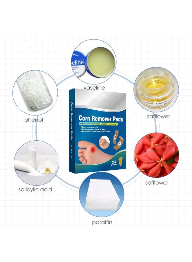 MQFORU 48 Pcs Foot Corn Removal Plaster, Corn Callus Treatment for Feet, Foot Care Cushions fir Relief Pain From Calluses Corns Blisters - Image 3