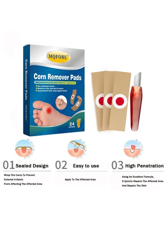MQFORU 48 Pcs Foot Corn Removal Plaster, Corn Callus Treatment for Feet, Foot Care Cushions fir Relief Pain From Calluses Corns Blisters - Image 2