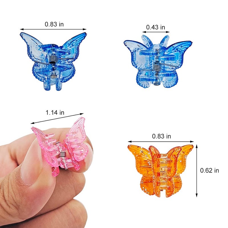 XIEHE 50 Packs Assorted Color Butterfly Hair Clips, Beautiful Mini Butterfly Hair Clips Hair Accessories for Women and Girls (Glitter Color) - Image 2