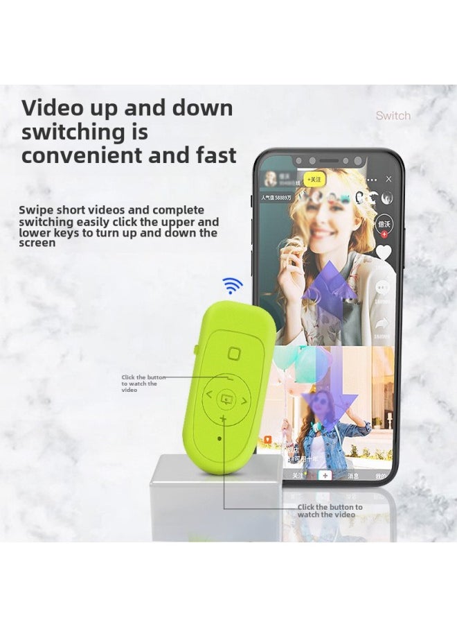 TikTok Bluetooth Remote Control Mini Thin Wireless Photo Page Flip Praise Video Multifunctional Mobile Phone Remote Control-Color:White + Pearlescent Bag + Instructions
