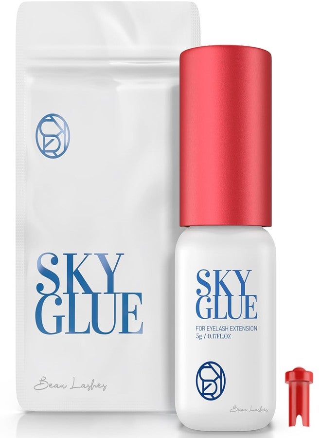 beau lashes Sky Glue for Eyelash Extensions New | S+ Strongest Lash Extension Glue | Professional Black Adhesive for Long Lasting Semi Permanent Individual Lash Extensions | Fast Drying / 7-8 Week Retention 5ml - Image 1