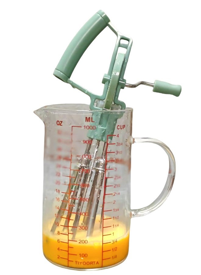 TIYOORTA Manual Rotary Egg Beater | Double Head Whisk | Hand Crank Whipper for Eggs, Cream and Batter - Image 5
