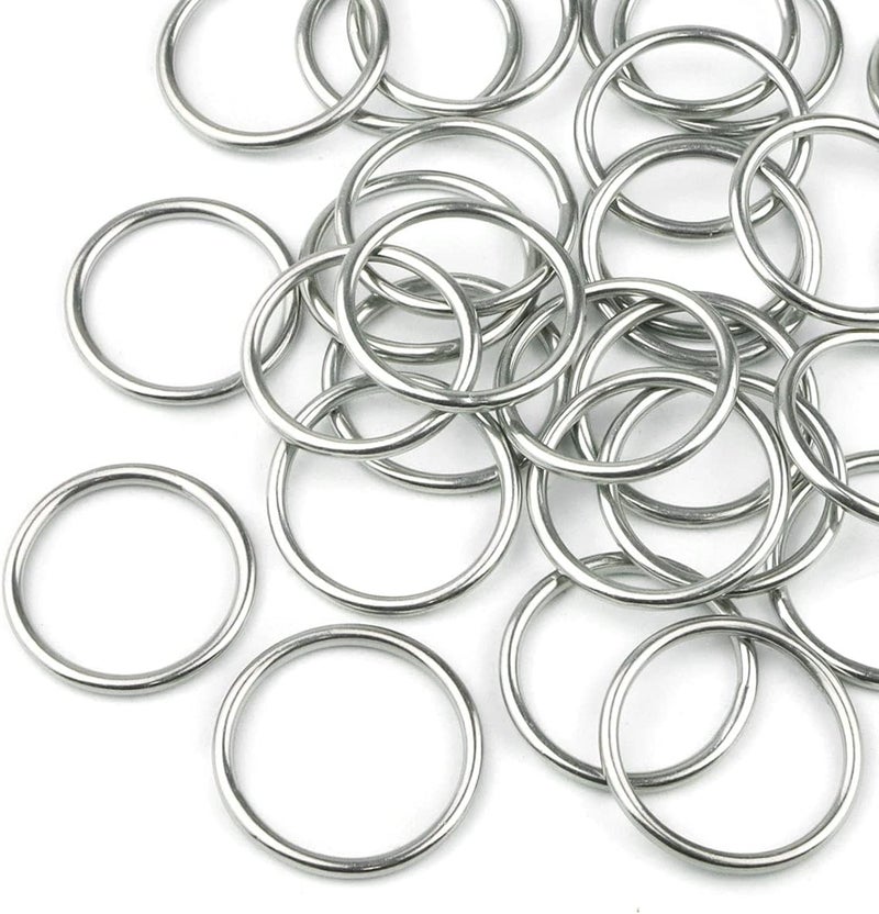 Hamineler 30 PCS Welded Stainless Steel O-Ring Welded Round Rings for Camping Belt, Dog Leashes, Luggage Accessories (3mm×30mm ID) - Image 4