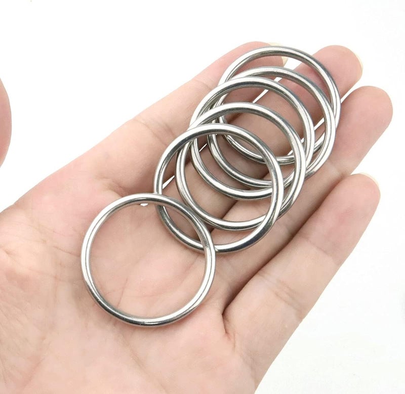 Hamineler 30 PCS Welded Stainless Steel O-Ring Welded Round Rings for Camping Belt, Dog Leashes, Luggage Accessories (3mm×30mm ID) - Image 5