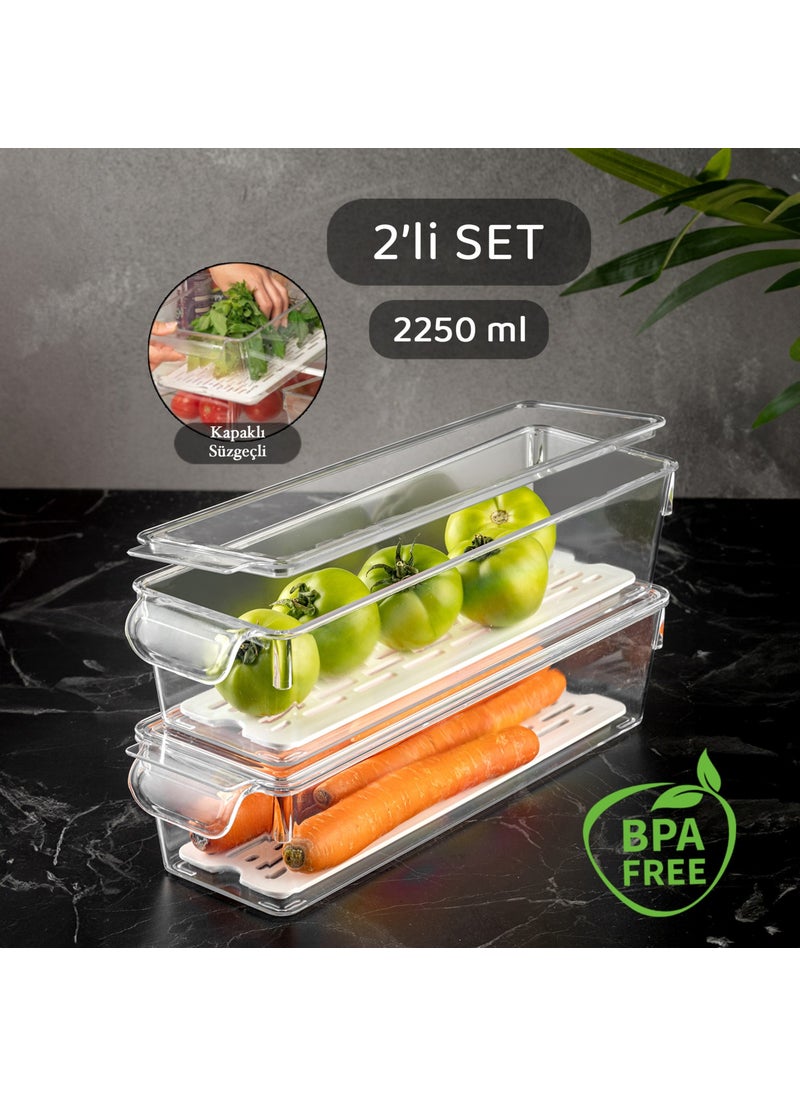 Set of 2 – Rubby Covered Pantry Cupboard Organizer – Refrigerator Organizer with Strainer 10X32,5X7,5 cm - pzsku/Z9FD97FDF02388D743767Z/45/_/1726145210/2c12bd84-9f1d-4878-a6bc-0375e5b293f0