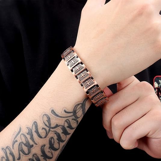 EDMIRIA Copper Magnetic Bracelet Elegant 99.99% Solid Copper Bracelets with Double-Row Strong Magnets with 3500 Gauss Magnets, Bracelets Jewelry Gift - Image 5