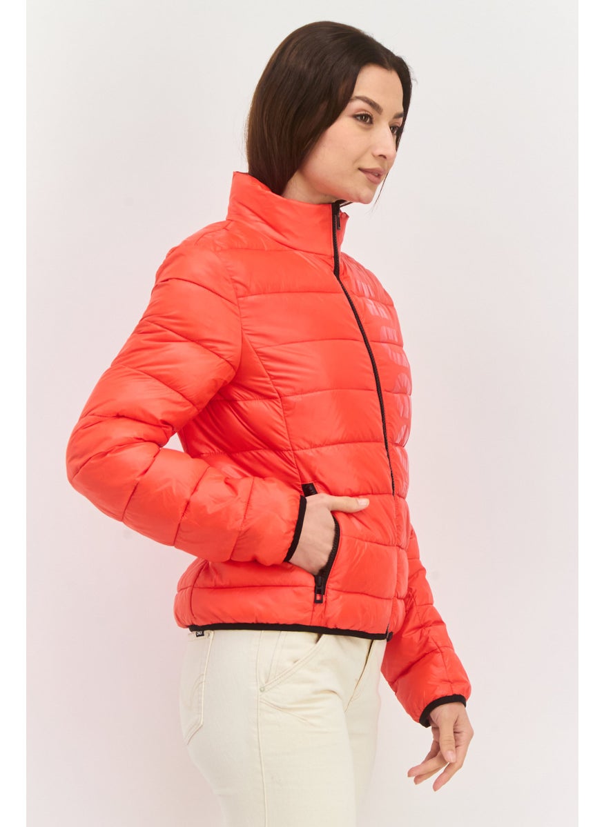 HUGO BOSS Women Quilted Puffer Jacket, Red  - Image 2