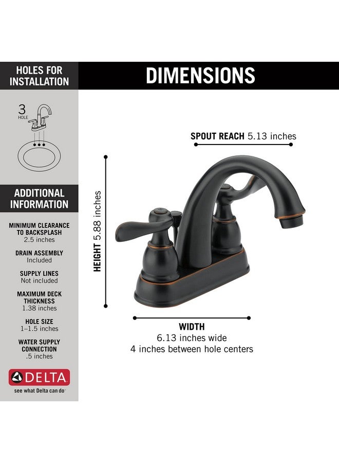 Delta B2596LF-OB Windemere Bathroom Faucet, 5.88 x 6.13 x 5.13 inches, Oil Rubbed Bronze - Image 3