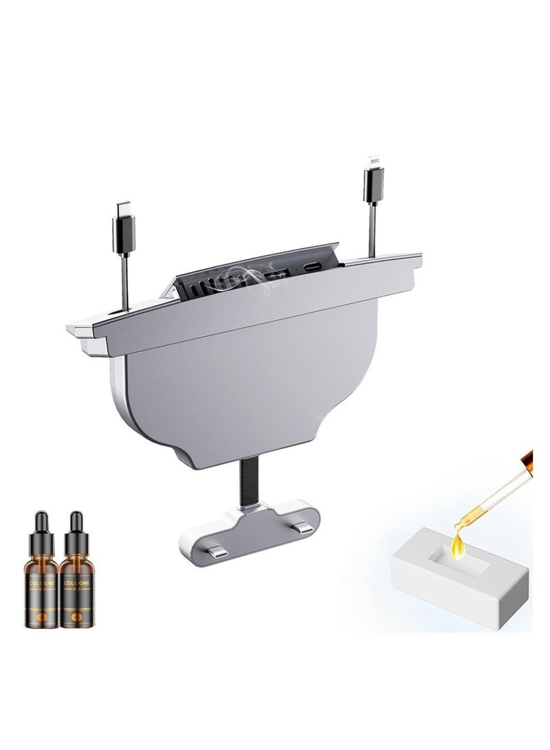 SYOSI for Tesla USB Hub Docking Station with Retractable Charging Cables, Applicable to Tesla model3/y Central Control Aromatherapy Expansion Dock, for Tesla Phone Charger - Image 1