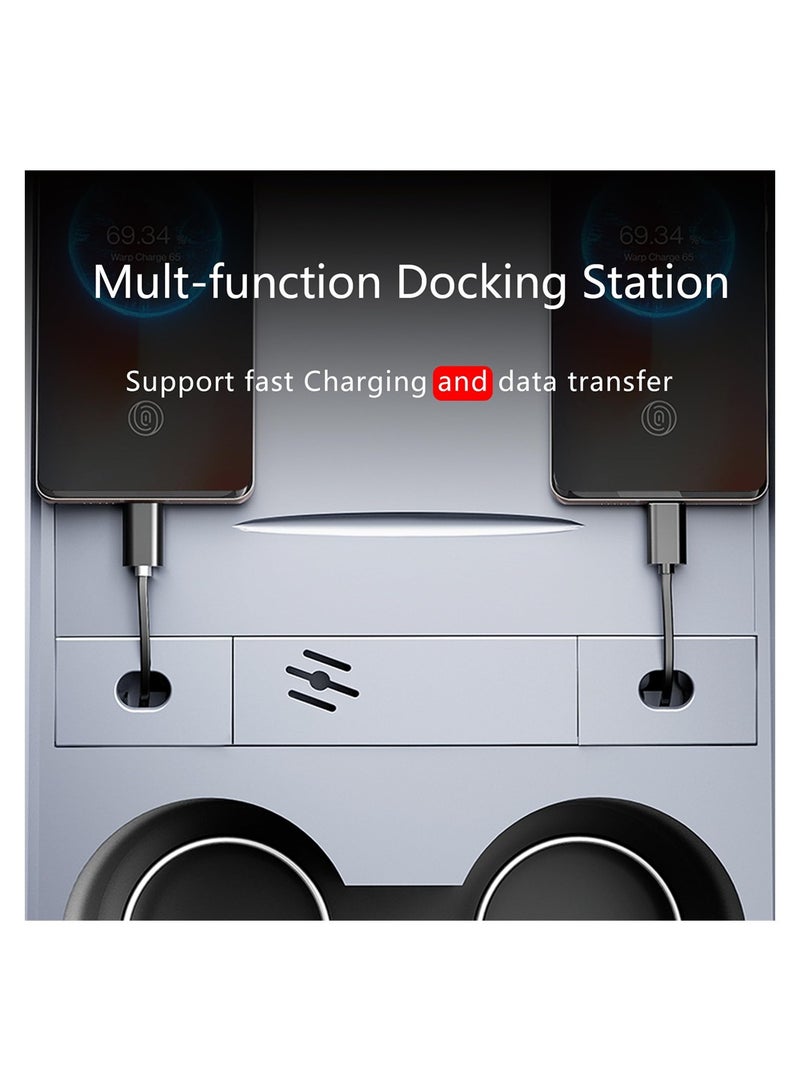 SYOSI for Tesla USB Hub Docking Station with Retractable Charging Cables, Applicable to Tesla model3/y Central Control Aromatherapy Expansion Dock, for Tesla Phone Charger - Image 4