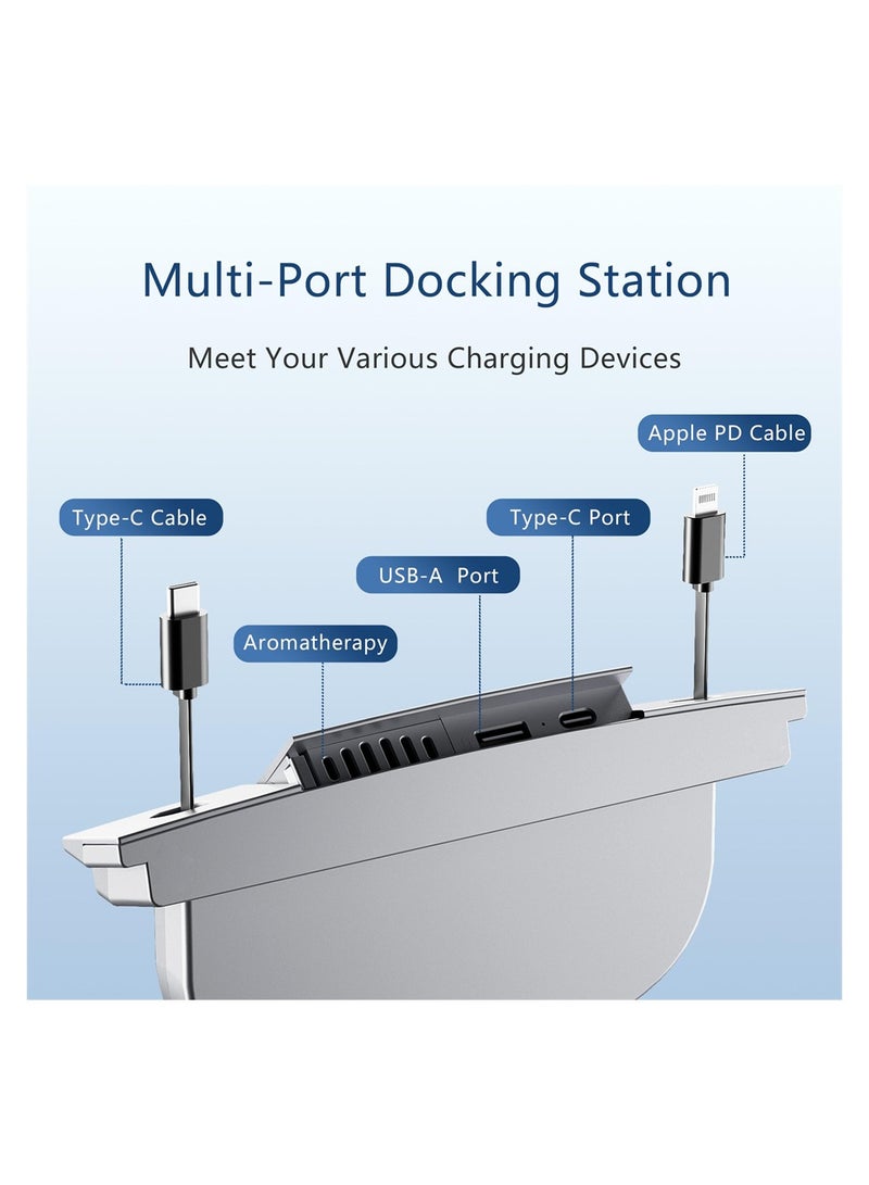 SYOSI for Tesla USB Hub Docking Station with Retractable Charging Cables, Applicable to Tesla model3/y Central Control Aromatherapy Expansion Dock, for Tesla Phone Charger - Image 2
