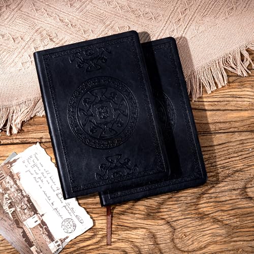 CAGIE 2 Pack Leather Vintage Journal for Men Soft Cover Lined Pages Notebook 180 Lay Flat for Writing Travel Diary, 5.7'' x 8.3'', Black - Image 4