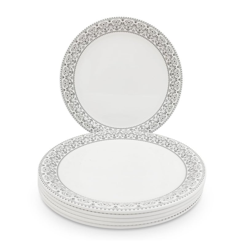 Superware | Pure Melamine | Buffet Plate Set – Manila Grey 12.5” (6 nos.) | Stain Free, Glazed Finish - Image 1