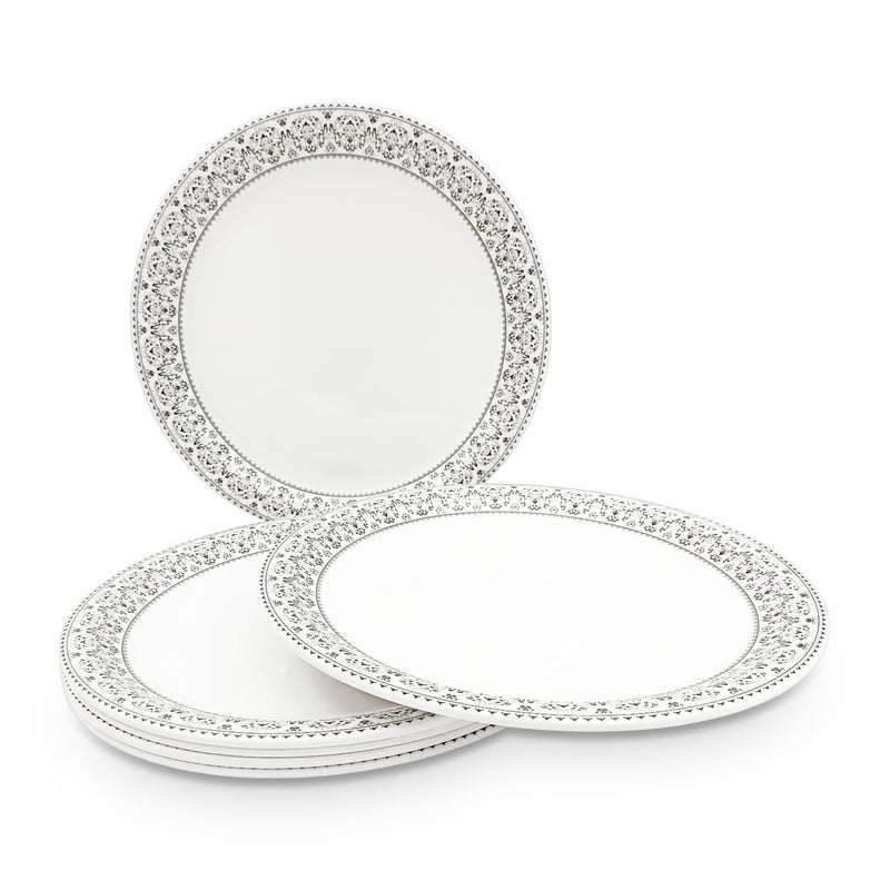 Superware | Pure Melamine | Buffet Plate Set – Manila Grey 12.5” (6 nos.) | Stain Free, Glazed Finish - Image 5