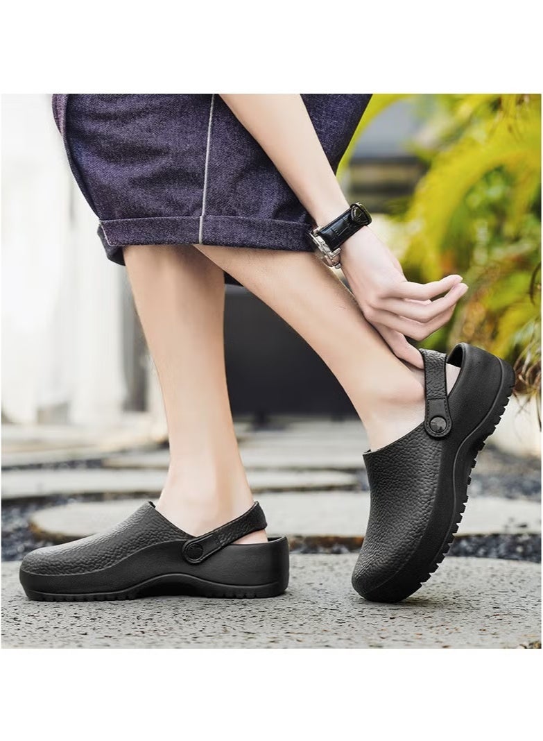 Surgical Shoes, Closed Sole Breathable Shoes for Men and Women, Protective Shoes with Vents for Doctors, Nurses, and Laboratory Workers, Non-Slip Sandals (Black).  - Image 3