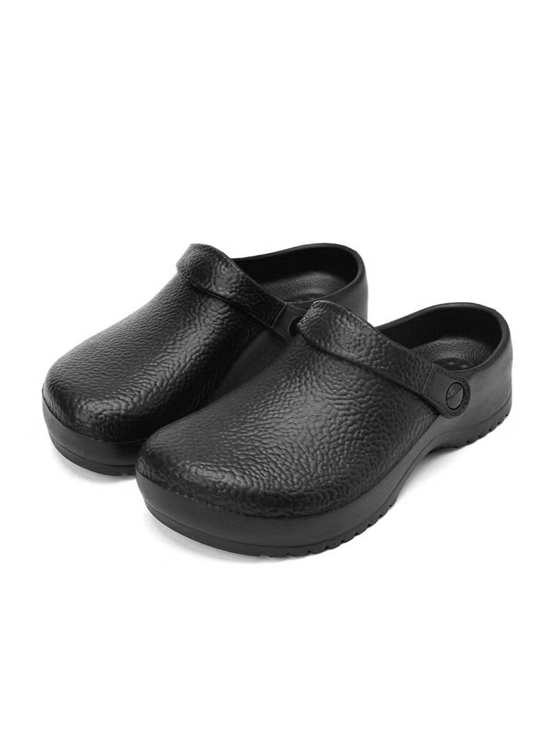Surgical Shoes, Closed Sole Breathable Shoes for Men and Women, Protective Shoes with Vents for Doctors, Nurses, and Laboratory Workers, Non-Slip Sandals (Black).  - Image 1