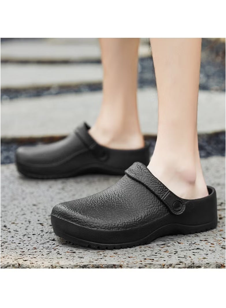 Surgical Shoes, Closed Sole Breathable Shoes for Men and Women, Protective Shoes with Vents for Doctors, Nurses, and Laboratory Workers, Non-Slip Sandals (Black).  - Image 5