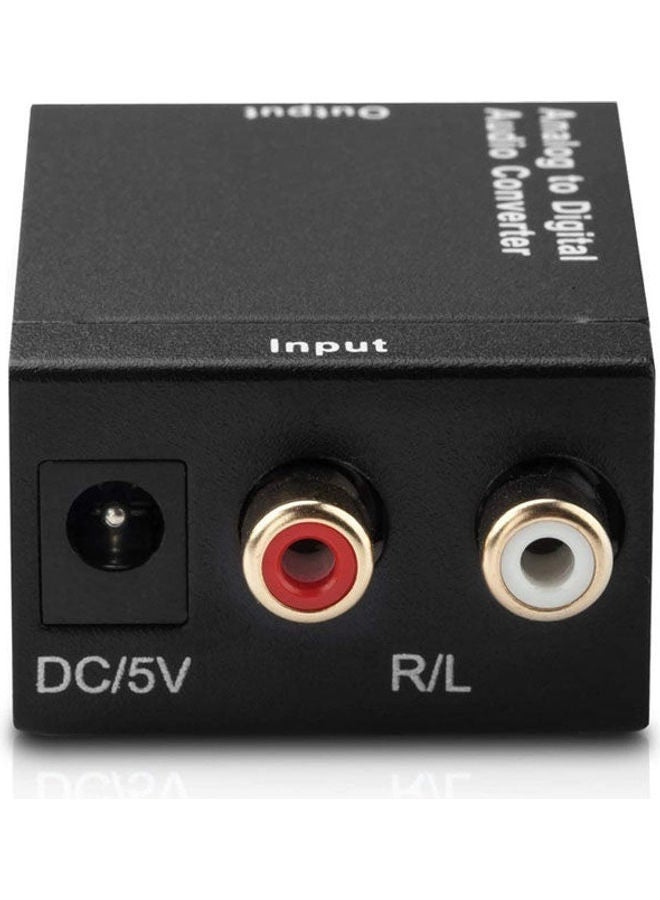 ELTRAZONE Analog to Digital Audio Converter – RCA L/R to Digital Optical SPDIF & Coaxial Output – Audio Adapter with Toslink Optical Cable & Power Adapter – Converts Stereo Audio to Digital Signal for Home Theater, Soundbar, DAC, AV Receiver – Black  - Image 3