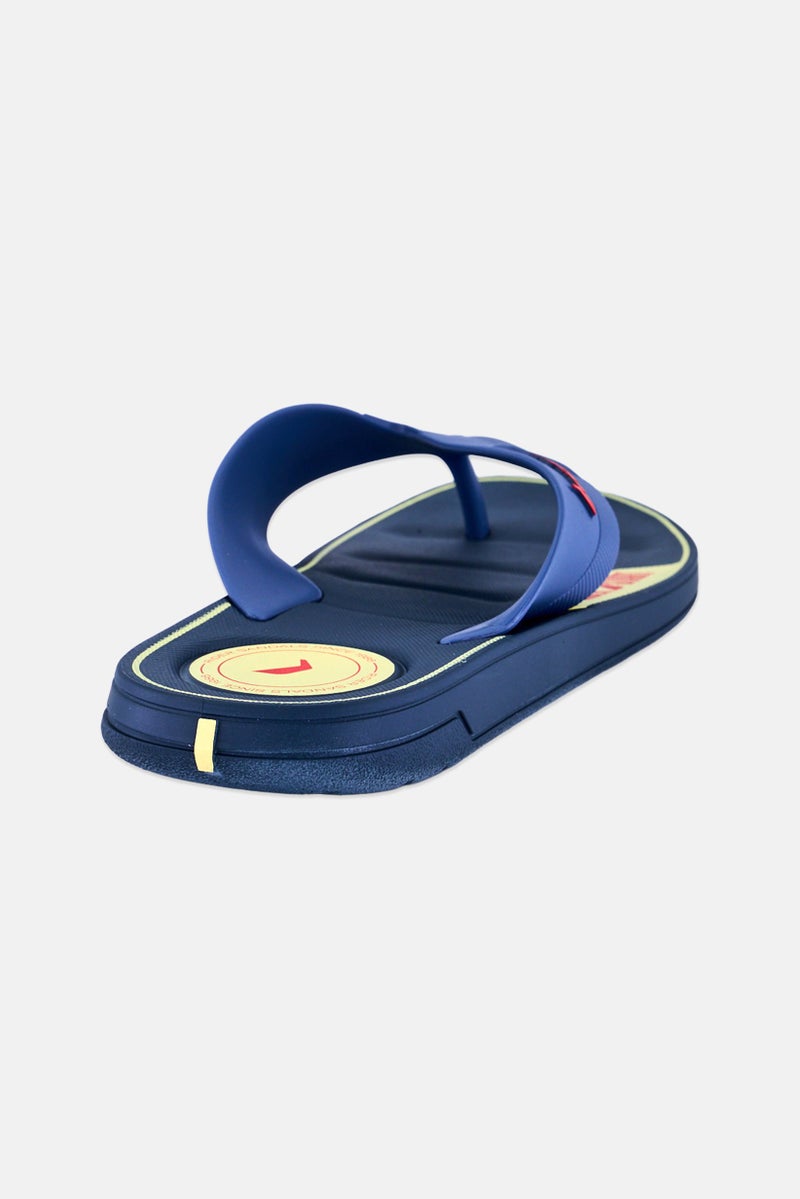 RIDER Men Brand Logo Slip On Slippers, Slate Blue - Image 3