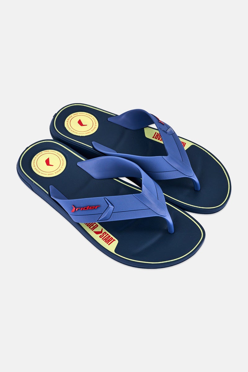 RIDER Men Brand Logo Slip On Slippers, Slate Blue - Image 4