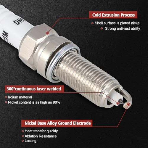 KacuYelin UF652 Ignition Coil Pack & Iridium Spark Plugs Compatible with Hyundai Accent Veloster Kia Rio Soul 1.6L L4 2012-2019 UF652 Coil Pack Sets of 4 - Image 3