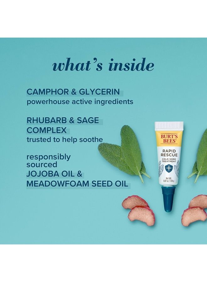 Burt's Bees Cold Sore Treatment with Rhubarb and Sage Complex, 0.07 Ounce (Pack May Vary) - Image 5