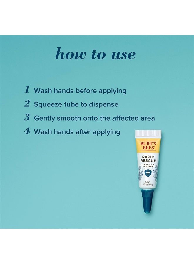 Burt's Bees Cold Sore Treatment with Rhubarb and Sage Complex, 0.07 Ounce (Pack May Vary) - Image 4