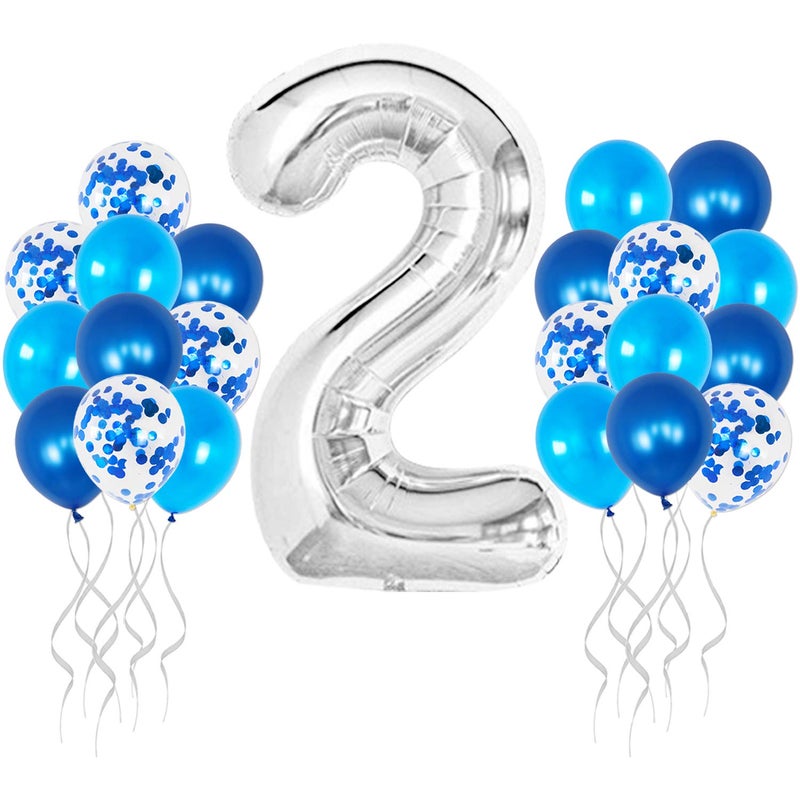 MANGO Silver Number 2 Balloon for 2nd Birthday  Large 40 Inch  Second Birthday Decorations  Baby 2nd Birthday Party  Anniversary Balloon - Image 2