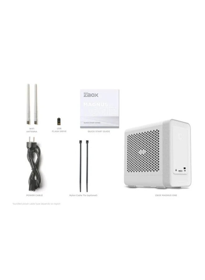 ZOTAC - Magnus One Barebone Mini PC, Intel Core I7-13700 5.2GHz Processor, No Storage & Memory, GeForce RTX 4070 12GB GPU, Wi-Fi 6 AX1650, Bluetooth 5.2, White | ZBOX-ERP74070W-BE - Image 1
