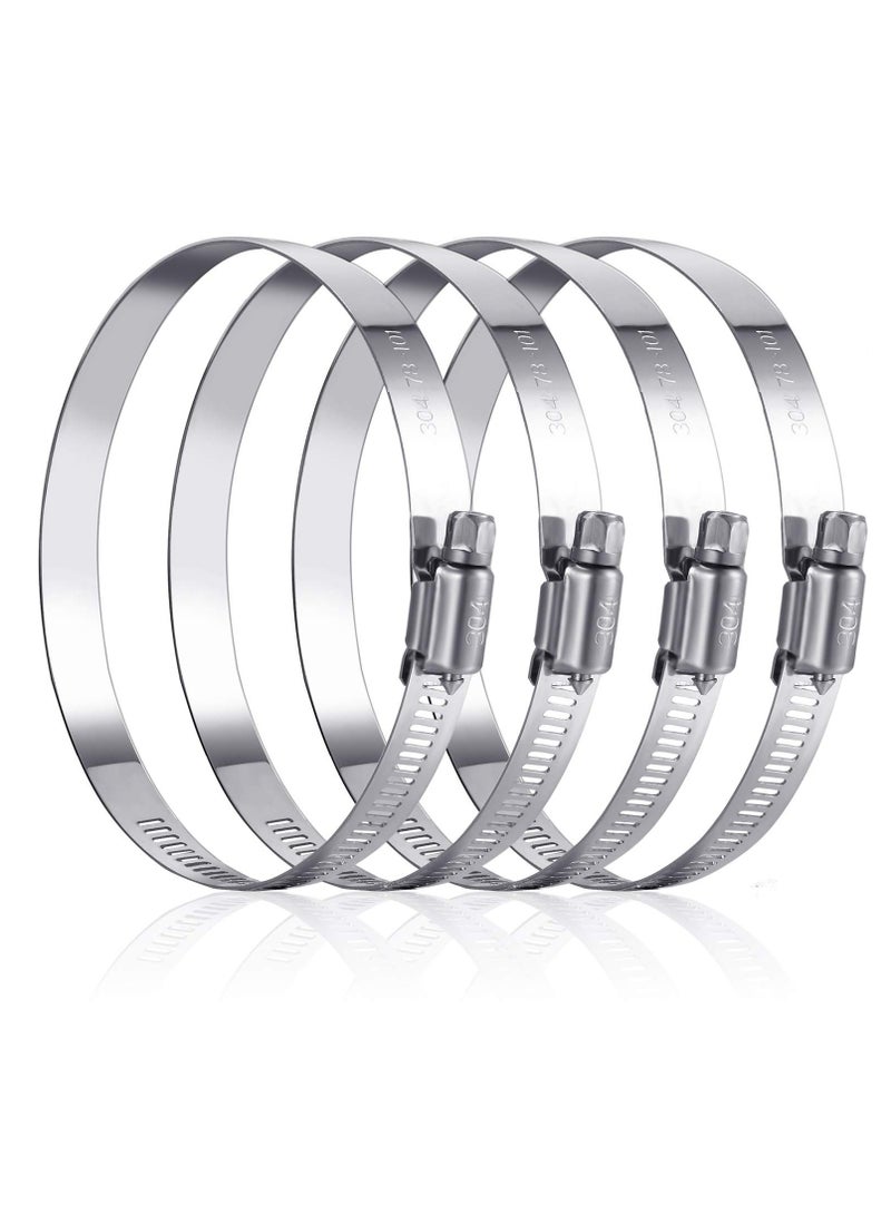 Generic 4 Pieces Adjustable 304 Stainless Steel Pipe Clamps Hose Clamps (10 Inch) - Image 1