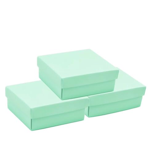 AWESON PARTY Small Square Turquoise Candy Box Blue Wedding Favors Teal Gift Boxes with Lids and Silk Ribbon for Wedding Baby Bridal Showers Birthday Party Supply, 12pc (Aqua Blue) - Image 5