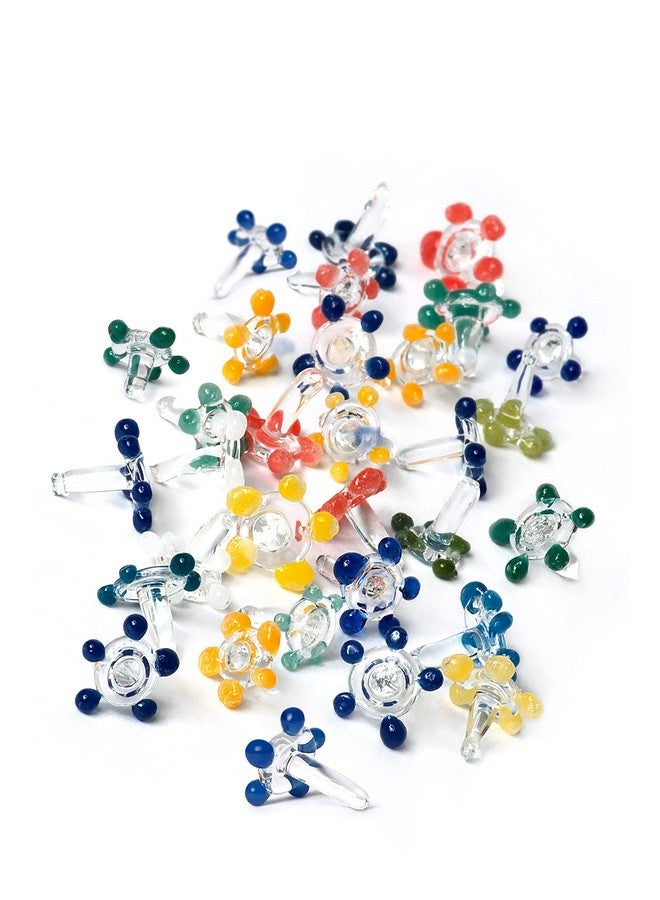 ELEVA Daisy Decorative Gems Flower Glass Beads Thicker And Consistently Sized (1/4" To 3/8" Inches) Assorted Colors (120 Pack) - Image 1