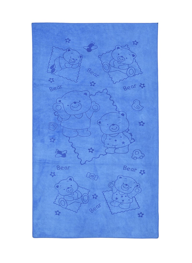 AURIO Premium Kids Microfiber Bath Towel – Ultra-Soft 48x85 cm Quick-Dry Shower Towel for Toddlers & Children – Playful Bear Pattern, Highly Absorbent, and Gentler on Skin - Image 2