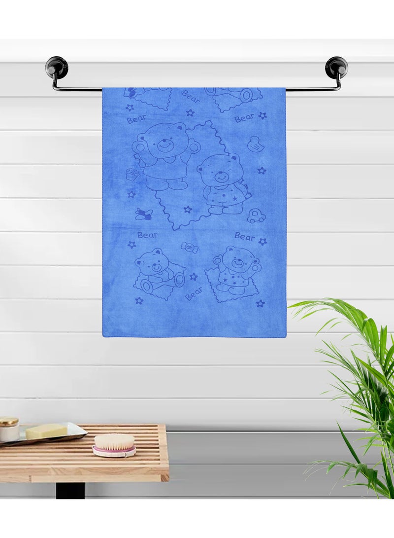 AURIO Premium Kids Microfiber Bath Towel – Ultra-Soft 48x85 cm Quick-Dry Shower Towel for Toddlers & Children – Playful Bear Pattern, Highly Absorbent, and Gentler on Skin - Image 1