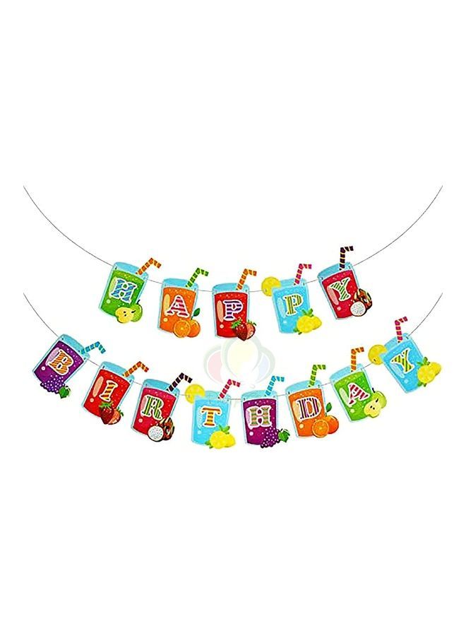 NIBEMINENT Fruit Juice Design Happy Birthday Banner