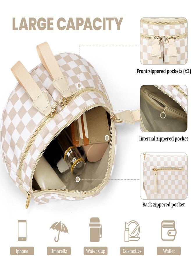 Lushandy Checkered Bum Bag For Women - Nylon Crossbody Purse - Large Belt Bag - Mom Diaper Bag - Travel - Image 4