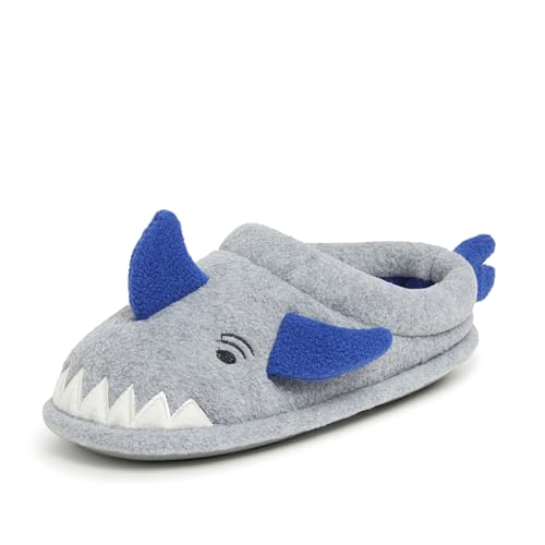 Dearfoams Easter Basket Stuffers Gifts for Kids Washable Animal Critter Slippers, Shark, 2-3 Big Kid - Image 4
