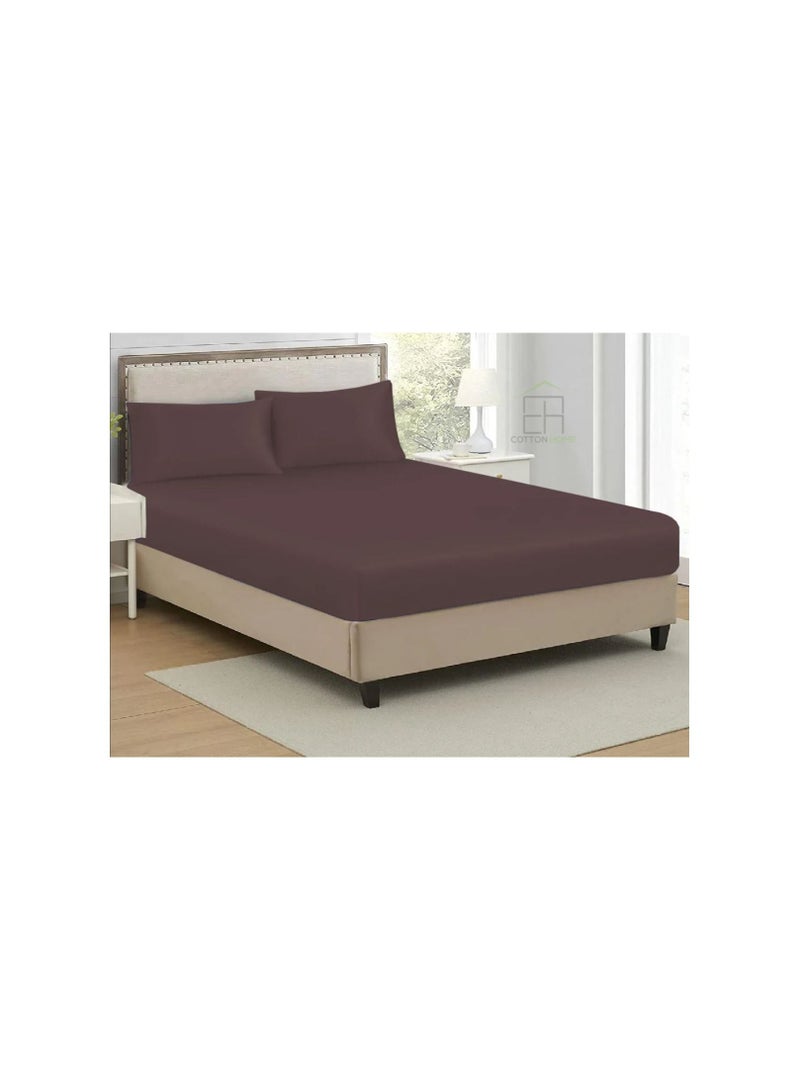King 4 Pcs Fitted Sheet Set - Lightweight and Soft 90 GSM Includes One Fitted Sheet One Bed Sheet and Two Pillow Cases